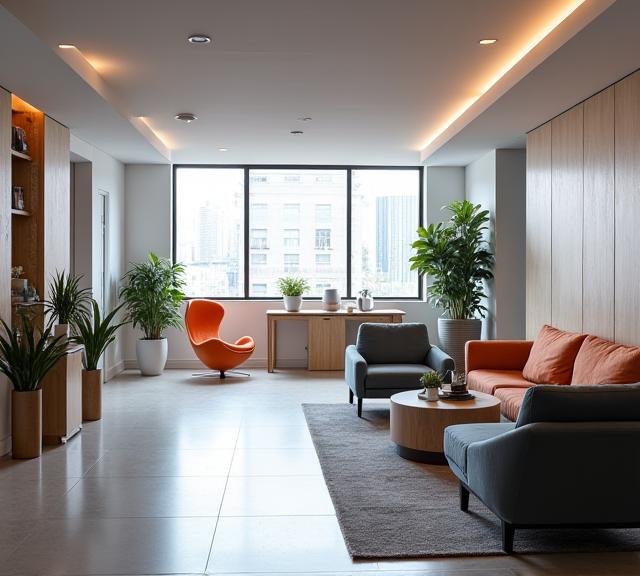 A professional and modern interior of the HireLink Solutions office.